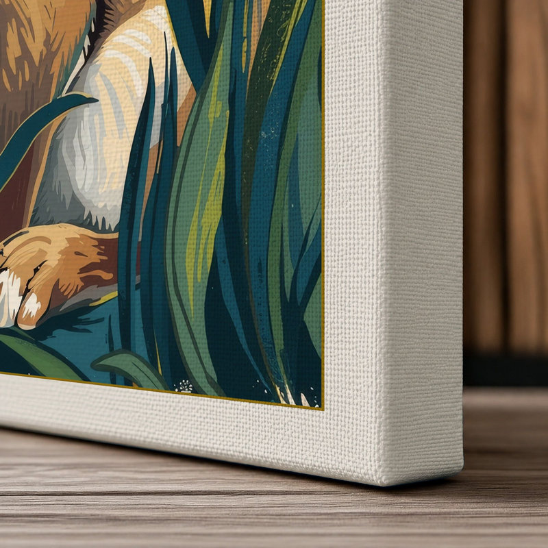 Curious Rabbit Boho - Wrapped Canvas, 18x12 - 45.7 x 30.5 cm, Cream Border