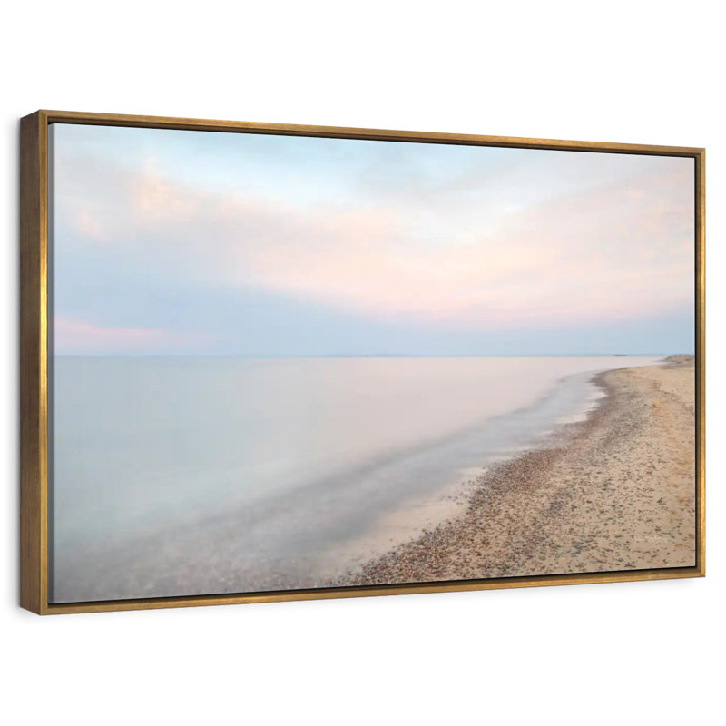 Lake Superior Shoreline, 46" X 31", Floating Frame Gold