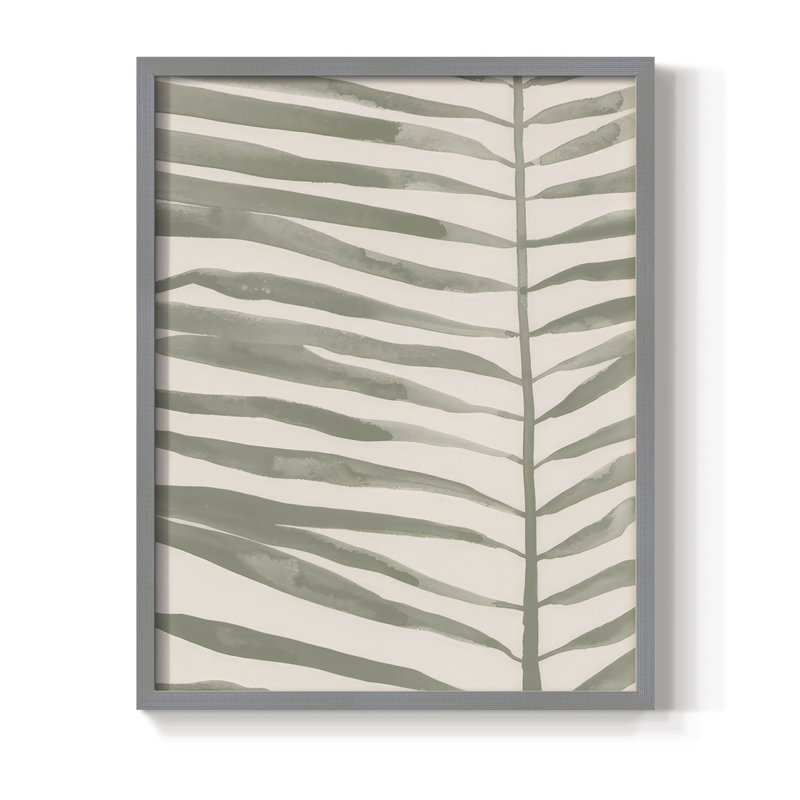 «Frond Fingers II», reproduction encadrée - bois massif, H 15 po x l 12 po, Gris