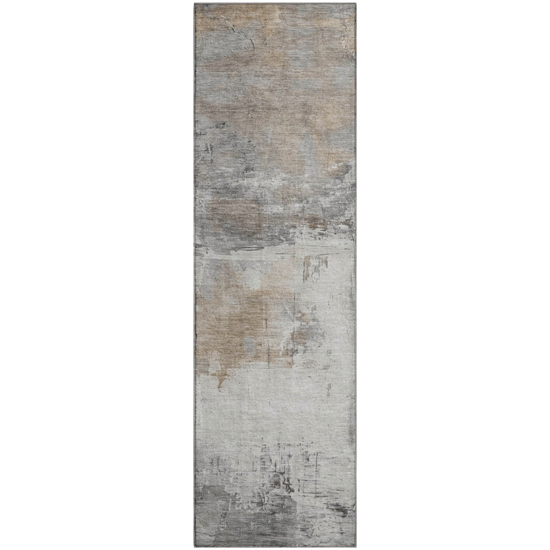 Premium Machine Washable Mehara AMF1685 Abstract Rug, Runner 2'3" x 7'6"