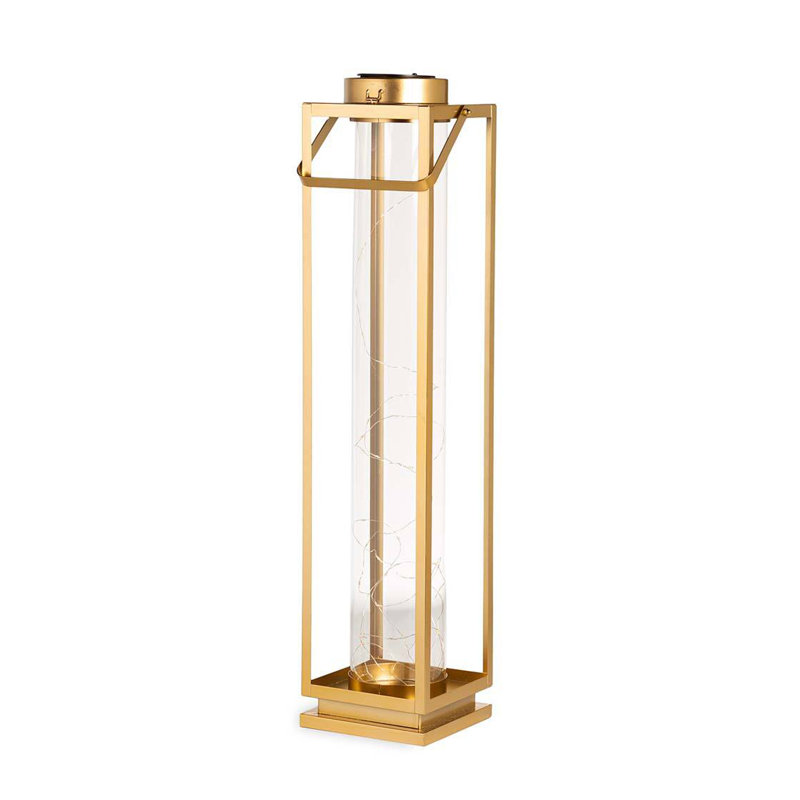 Solar Powered Integrated LED Square / Rectangular Lantern, 29" H x 7" W x 7" D
