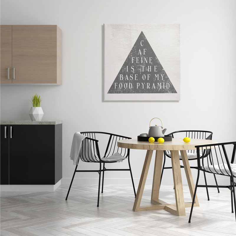 «Caffeine Is My Food Pyramid Funny Kitchen» par Daphne Polselli - impression d'art textuel, H 30 po x l 30 po x P 1,5 po