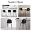 Tabouret de comptoir en polyuréthane à dossier bas H 26 po Botyo-895150719-894026192
