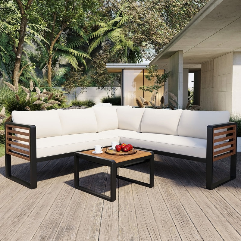 Ensemble de conservation pour patio 4 pièces, Beige et brun
