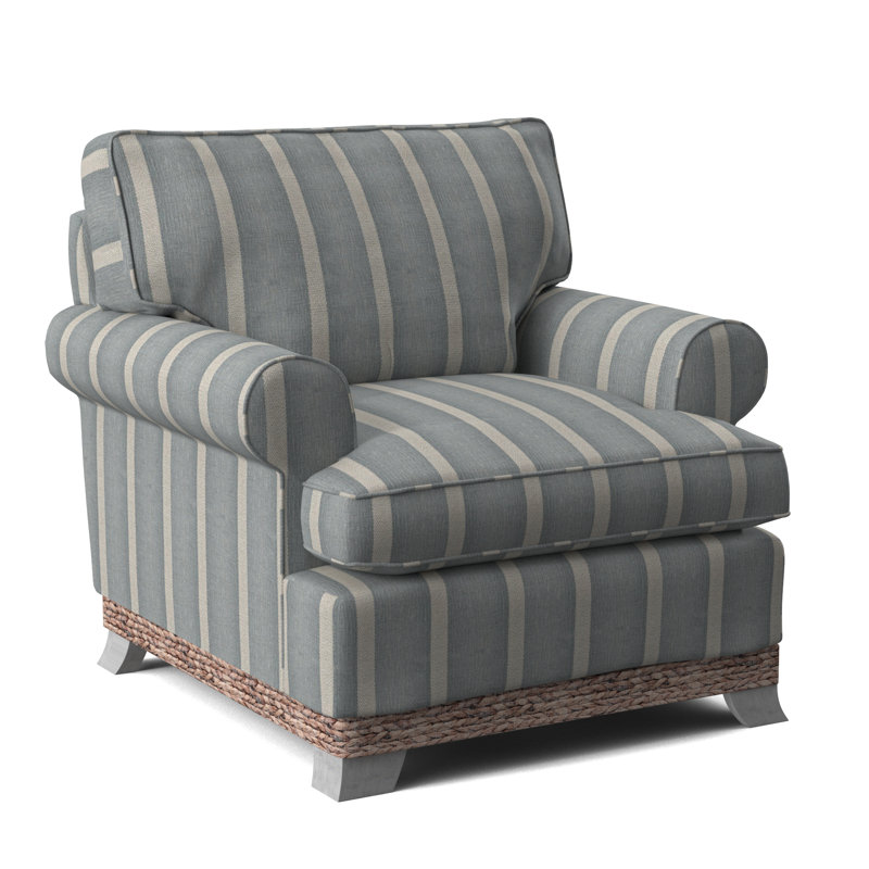 Fairwind Armchair, Light Blue and White Stripe; 0256-54