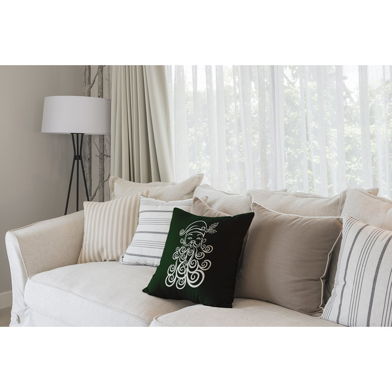 Reversible Throw Pillow, 18"x18", Dark Green