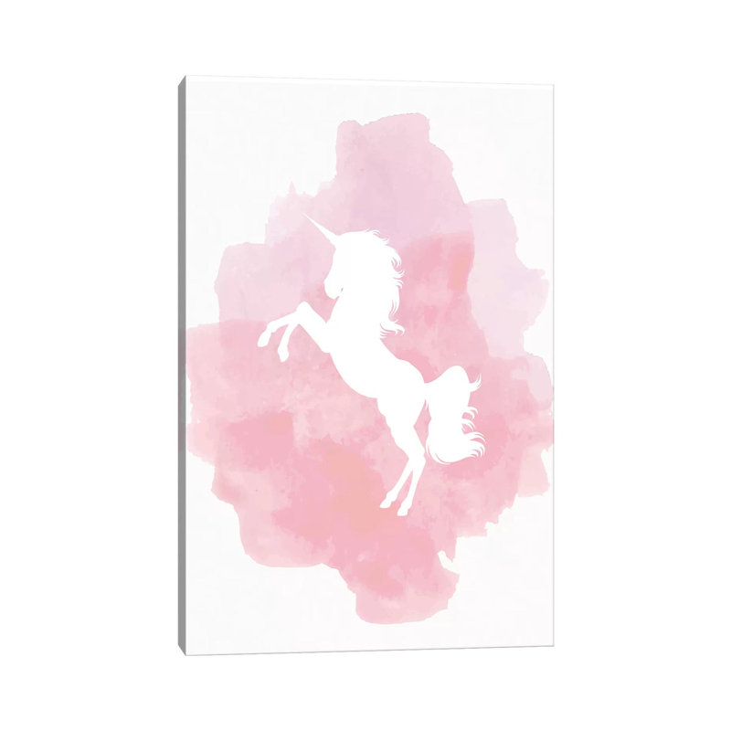 Unicorn Pink Watercolour 1 Piece Wrapped Canvas Painting, 66.04 cm H x 45.72 cm W x 1.91 cm D