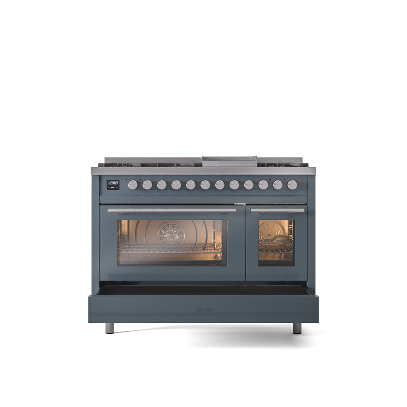 ILVE Professional Plus II 48 Dual Fuel Range , Blue/Gray, Natural Gas