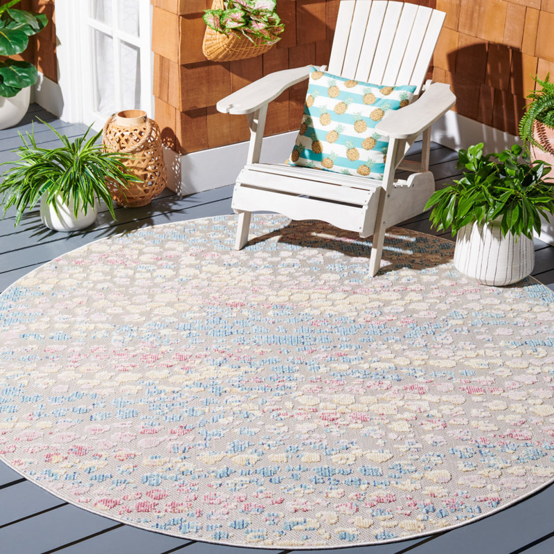 Clerkin Performance Abstract Indoor/Outdoor Area Rug, Oval 4' x 6'