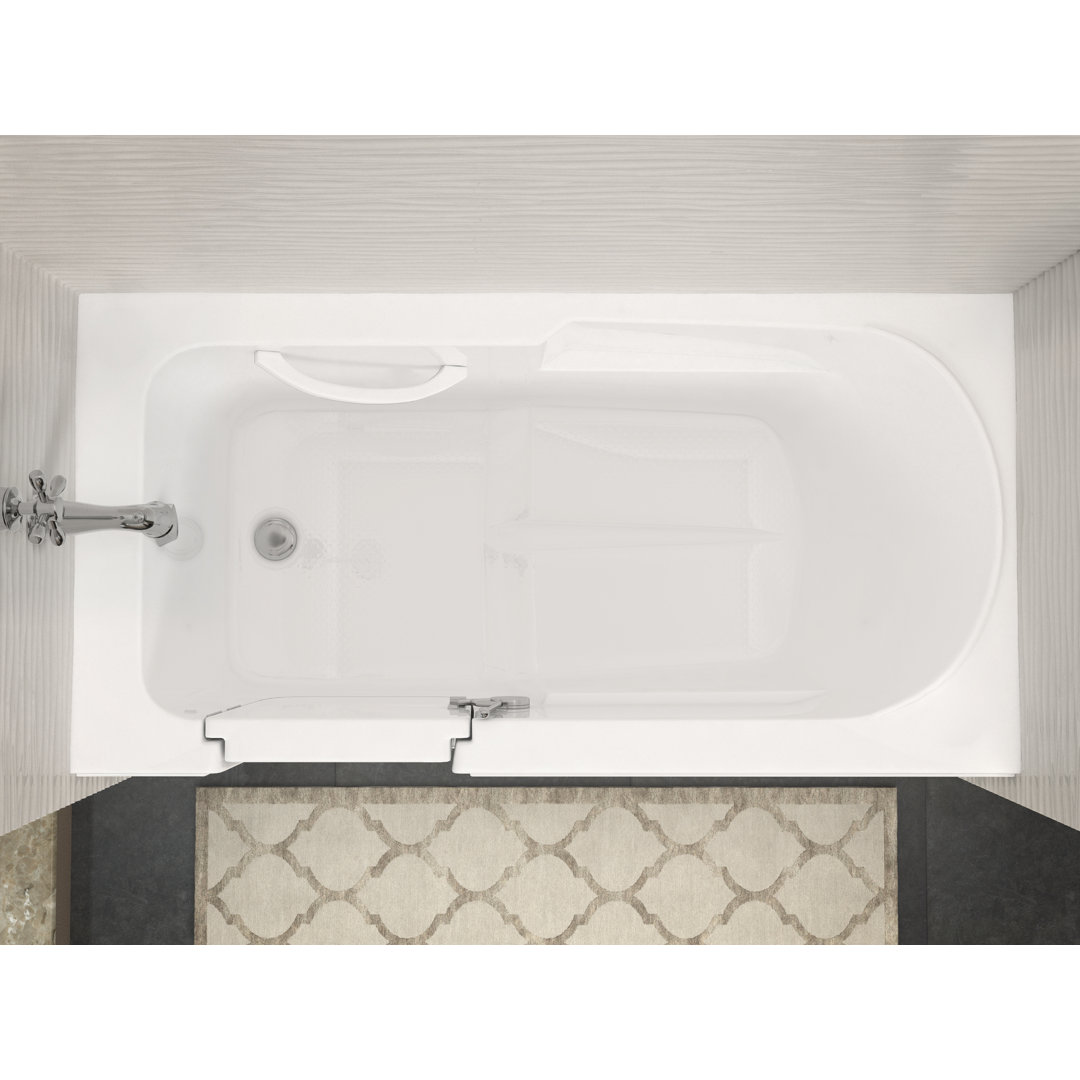 Stream 60'' x 30'' Walk-in Soaking Fiberglass Bathtub Therapeutic Tubs Drain