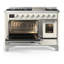 Majestic III Series 48 Inch Dual Fuel Range with 5 Sealed Burners, Griddle, Frenchtop in Matte Graphite (Liquid Propane, Burnished Trim)-934303592-934303593-934303599