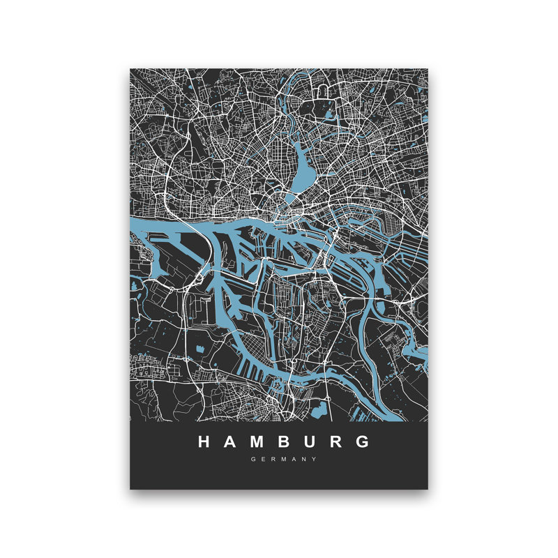 Hamburg - Print, Wrapped Canvas, 59cm H x 42cm W x 1cm D