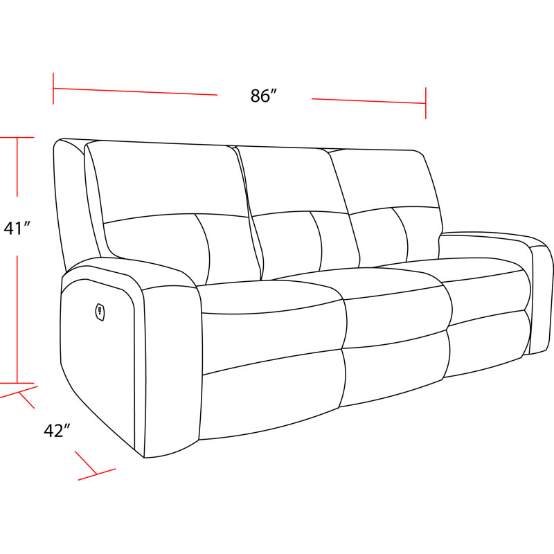 Canapé inclinable électrique 86 "avec ports USB Auroara, Kahlua