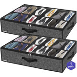 24 Pair Stackable Underbed Shoe Storage