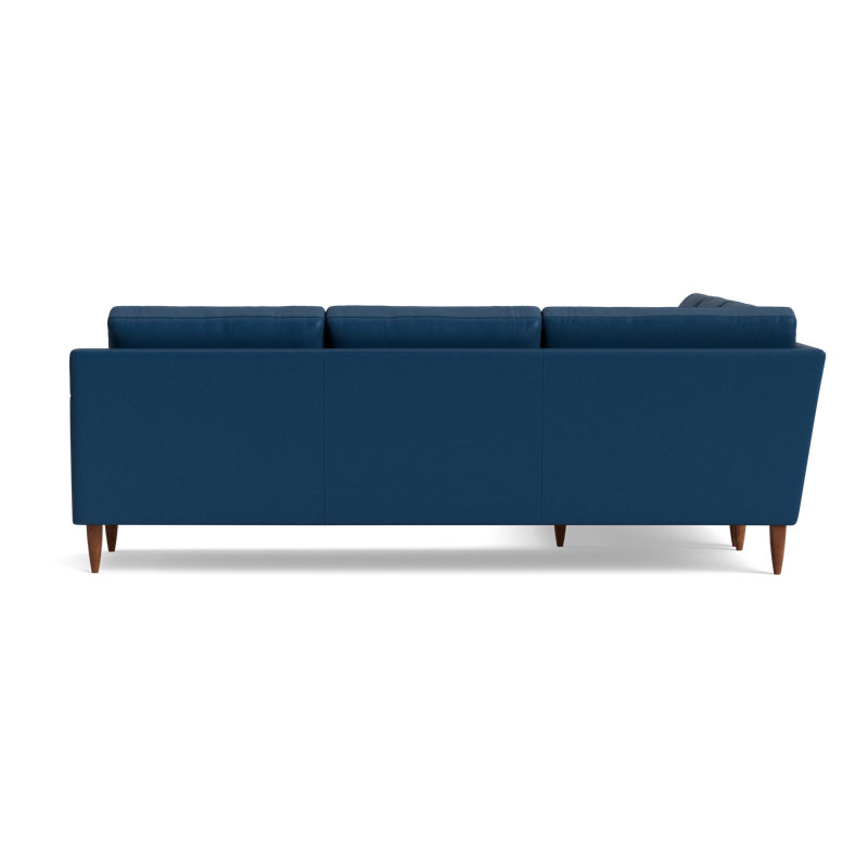 MCM Leather Sectional, Bison Deep Blue Top Grain Leather, Right Hand Facing