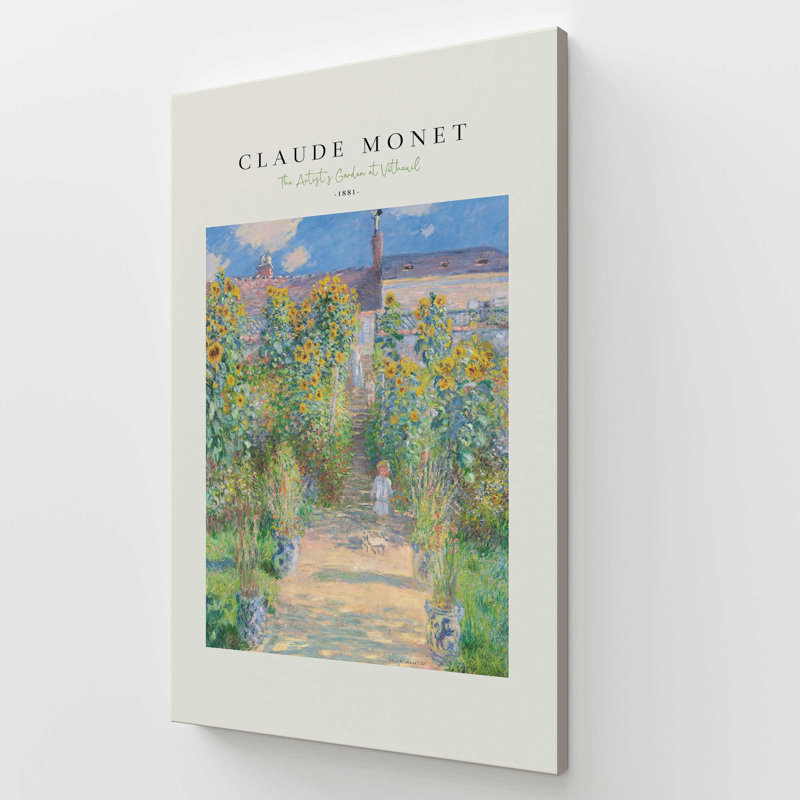 Le jardin de l'artiste par Monet v2, Toile tendue, H 72 po x l 48 po x P 1,25 po