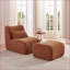 Méridienne moderne avec repose-pieds en chenille compressée pour petits espaces Sofas | Chenille | Orange-233073304