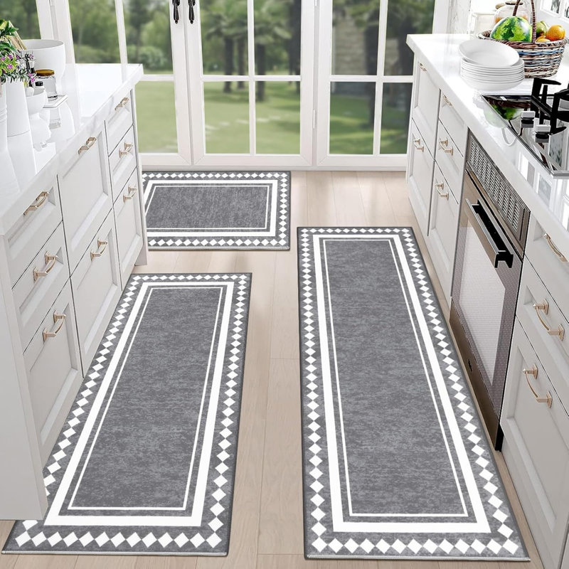 Boho Non Slip Washable Kitchen Rugs for Floor Kitchen Runner Rug Sets of 3