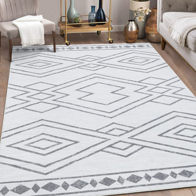 Tapis géométrique lavable North African