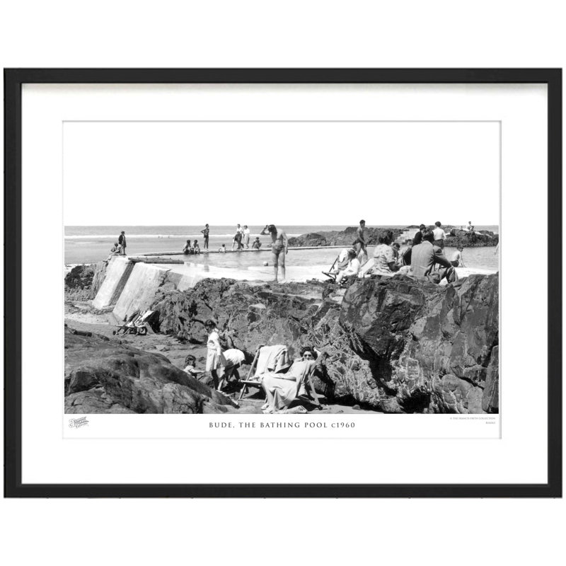 Bude, The Bathing Pool C1960 - Single Picture Frame Print on Wood, 60cm H x 80cm W x 2.3cm D