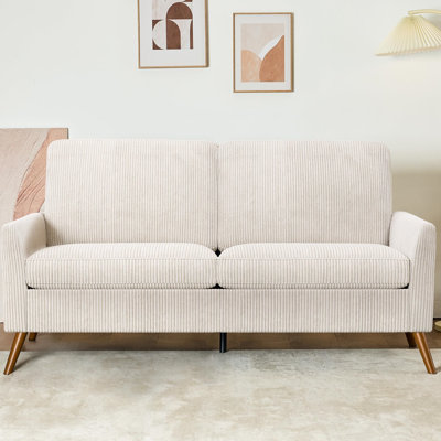 George Oliver 68" Loveseat Sofa, Comfy  Corduroy Couches For Living Room