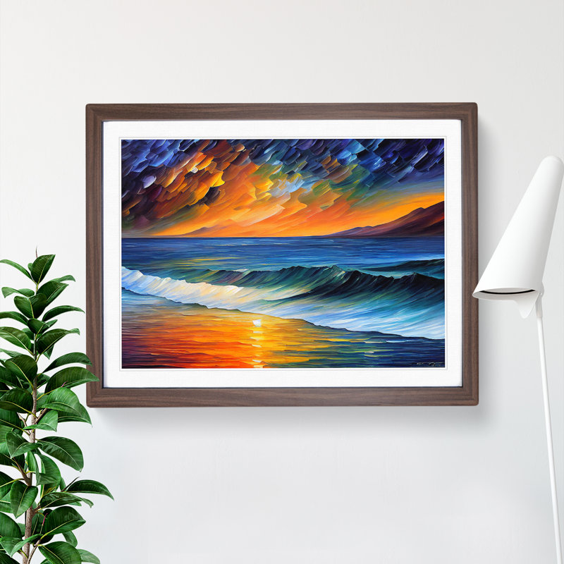 XH1022-2570X Dazzling Ocean Beach Vol.2 - Single Picture Frame Print, Walnut Framed, 25cm H x 34cm W x 2cm D