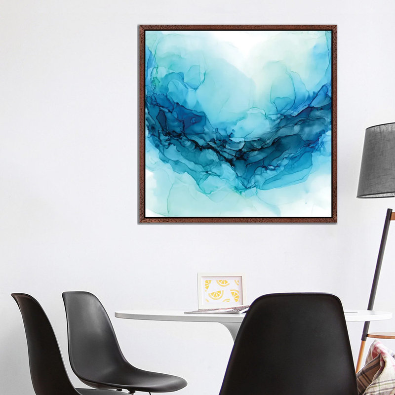 Ocean Paddle by Elizabeth Karlson - Floater Frame Painting on Canvas, 93.98 cm H x 93.98 cm W, Brown Framed