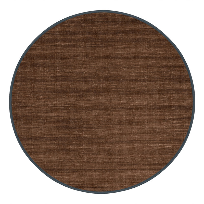 Tapis brun uni lavable à la machine, Rond 5 pi