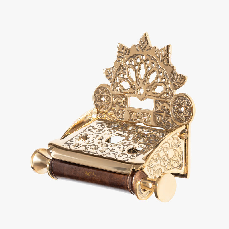 Agir Wall Mounted Toilet Paper Holder, Brass