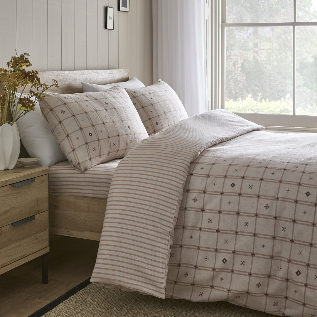 Dreams & Drapes Cottage Check Duvet Cover Set In Natural - Image 3