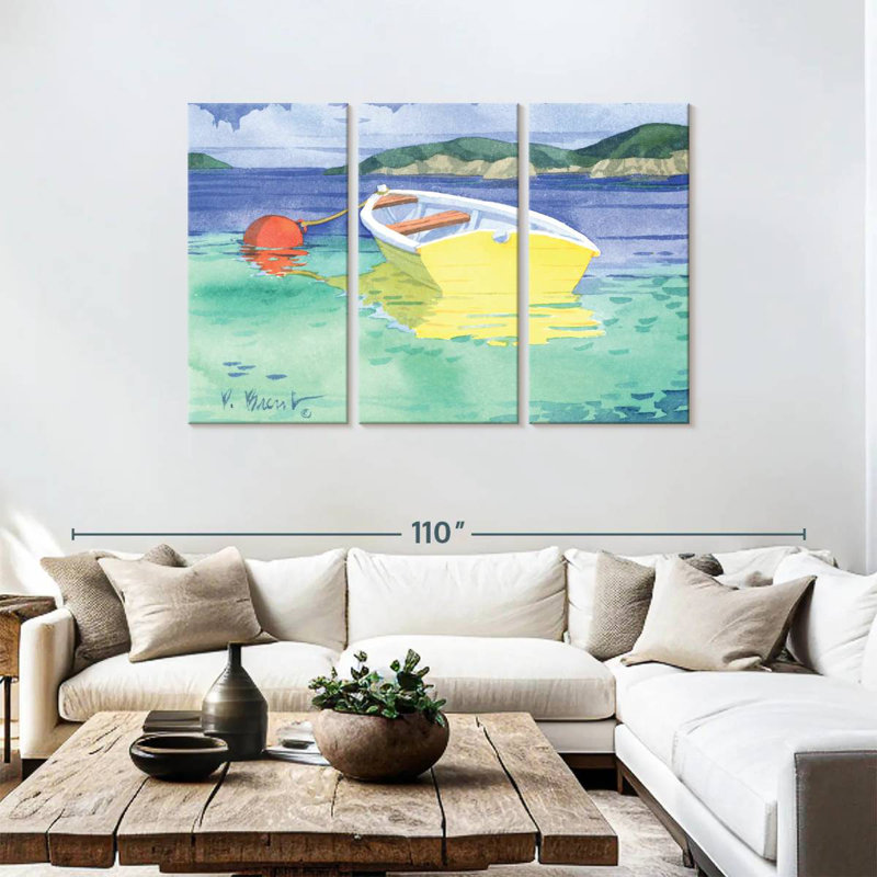 Mehar Yellow Rowboat, 48" H x 74" W