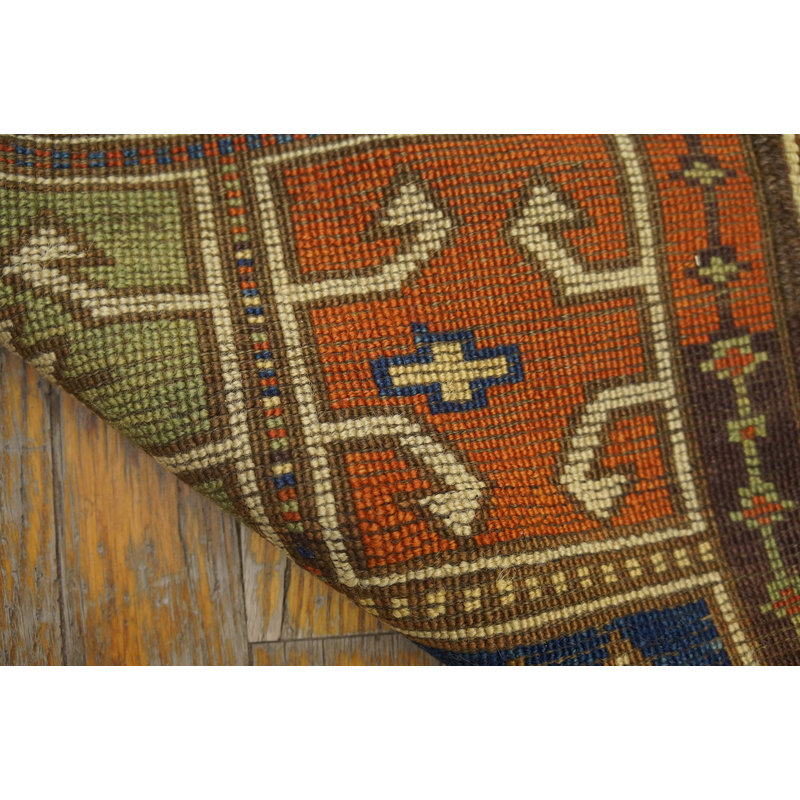 Small Scatter Size Antique Tribal Geometric Mid 19th Century Turkish Yastik Rug