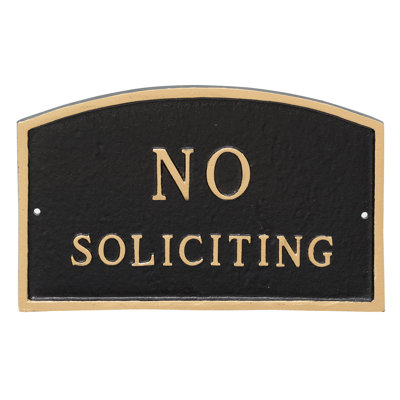 Plaque en arche «No Soliciting»