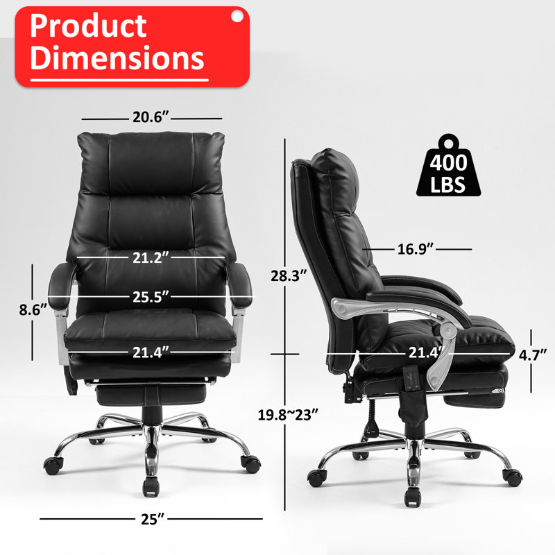 Winston Porter Tavare Cotton Executive Chair, Black