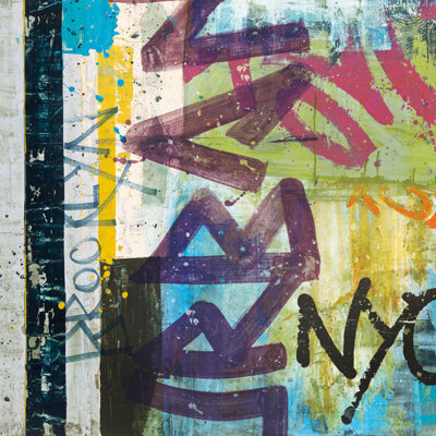 City Graffiti 1 Piece Wrapped Canvas Painting