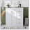 Meuble-lavabo autoportant de 30 po avec lavabo en céramique, structure en bois massif, 3 tiroirs et portes à fermeture douce pour les salles de bain modernes et rétro