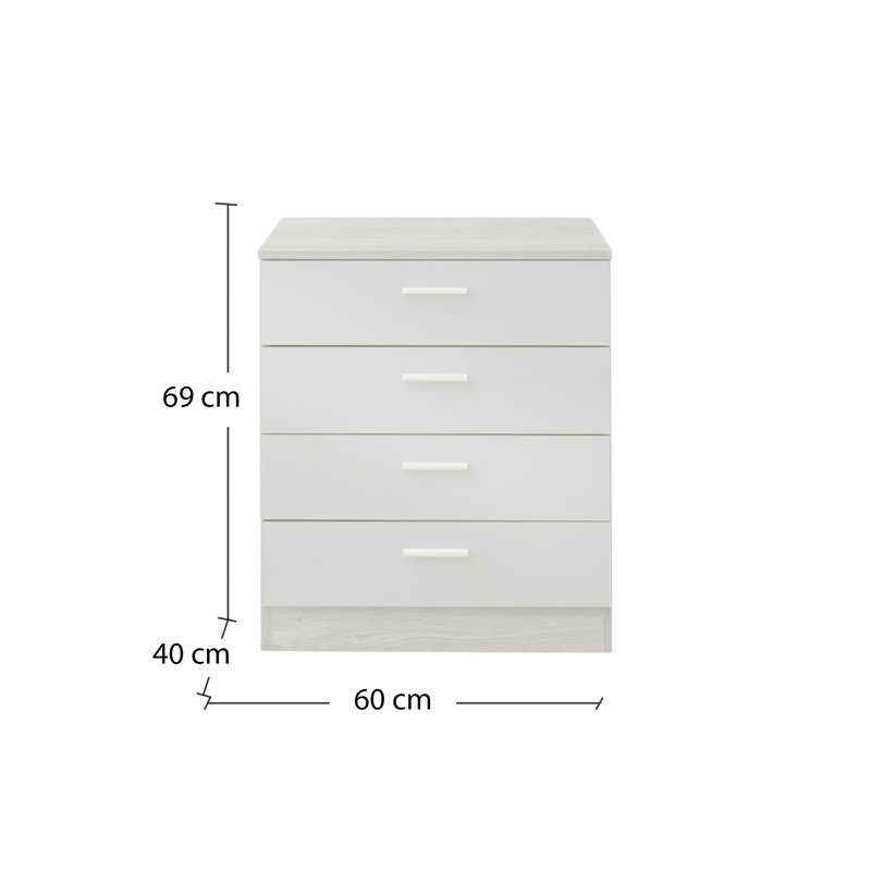 Holmes 60cm W 4 - Drawer Chest of Drawers, White