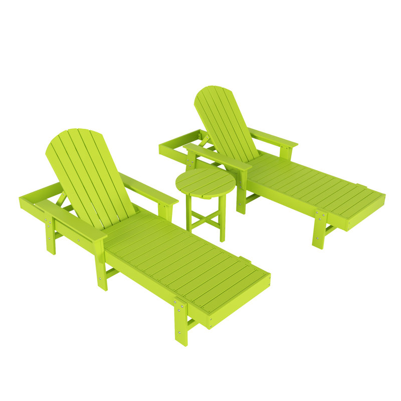 Altura Outdoor Chaise Lounge with Table, Lime