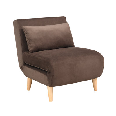 Fauteuil-lit convertible 2-en-1, canapé-lit pliable moderne Mid-Century avec pieds en bois, fauteuil multifonctionnel pour petit espace, bureau d'appartement