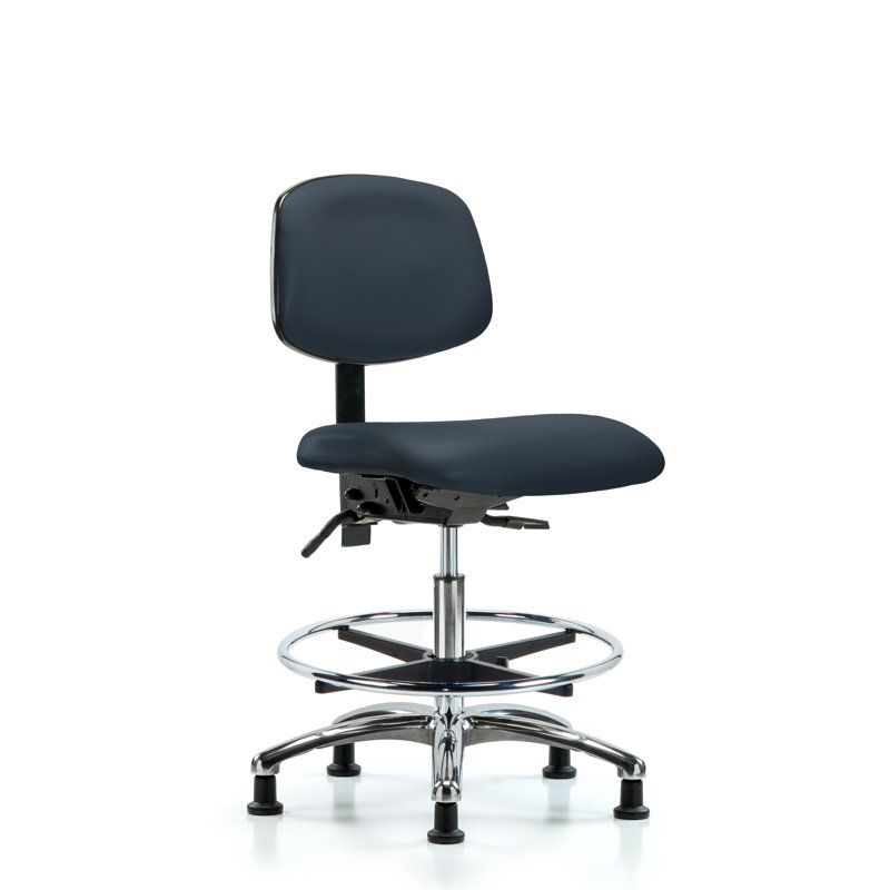 Evangeline Drafting Chair, Glides, Imperial Blue, Included