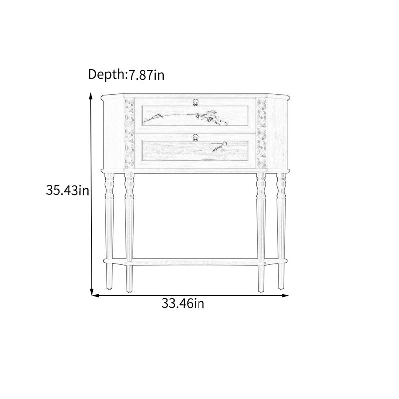 Two Drawer Pine Frame Storage Cabinet
