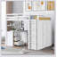 Lit mezzanine avec tiroirs, bureau et garde-robe-1429004493