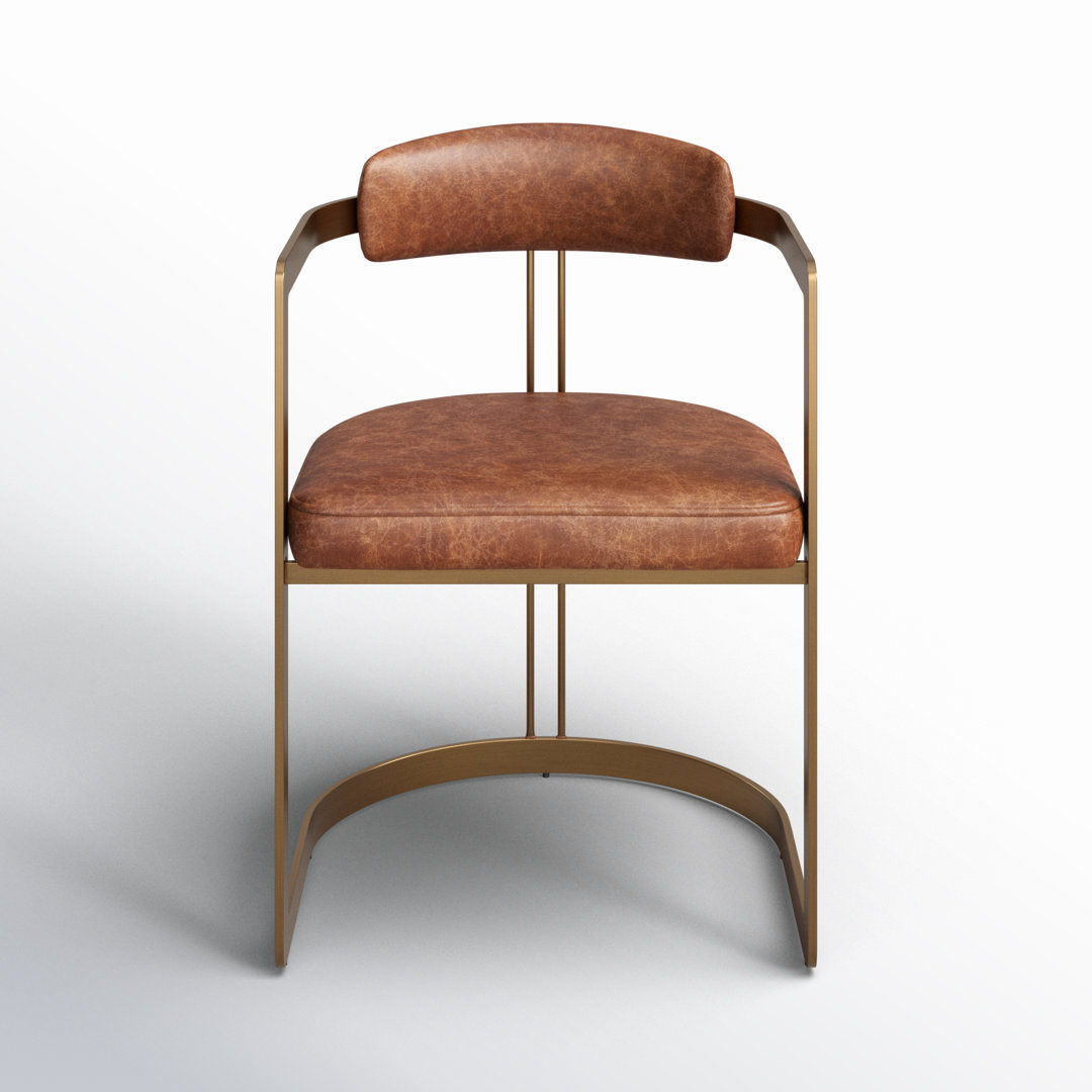 Bradley Genuine Leather Dining Armchair Joss & Main Upholstery 