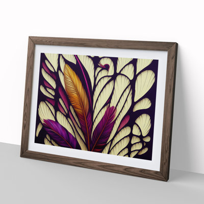 XH1022-8979X The Pleasing Bird Feathers Abstract 1 Piece Single Picture Frame Wall Art