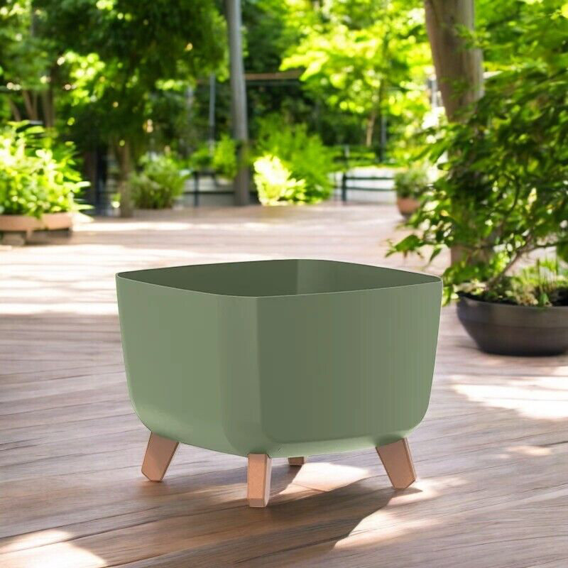 Talonda Pot Planter, Earth Green, 19cm H x 24cm W x 24cm D