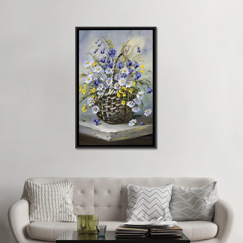 « basket colour », reproduction sur toile, H 26 po x l 18 po x P 1,5 po, Toile avec cadre noir, Pas de tapis