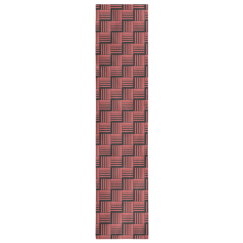 Fractured Stripes Table Runner, 16" x 72", Light Berry Red