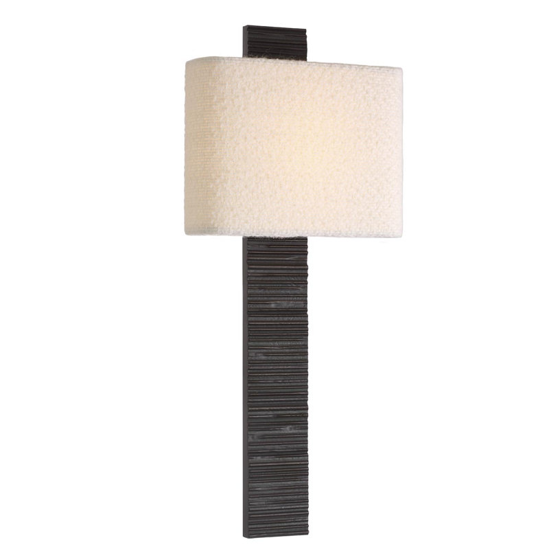 Anne-Marie Barton Fumar 23" Tail Sconce with Bouclé Shade, Ridged Carbon