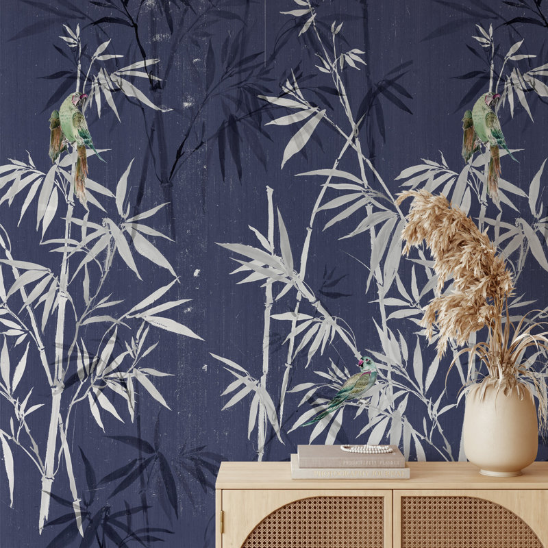 BB756739DE084C1B829A96AB4BA9AD0E Forest Chinoiserie Wallpaper, Blue