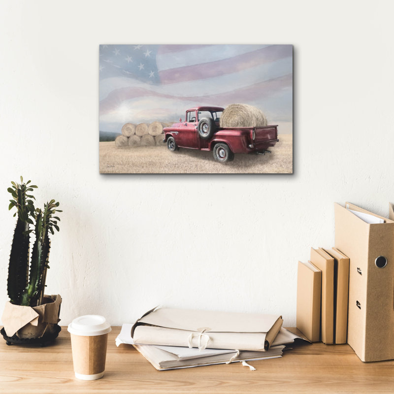  «Patriotic Pastime» par Lori Deiter, art mural sur toile, 18 po x 12 po